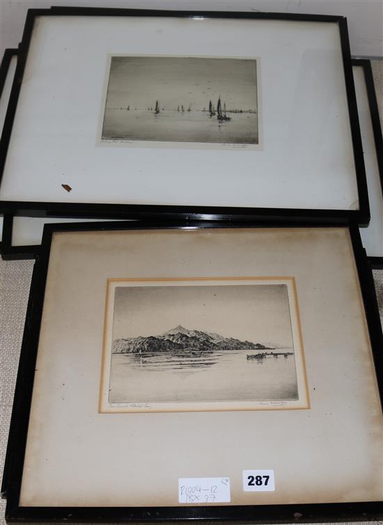 A group of eight etchings including James McIntyre